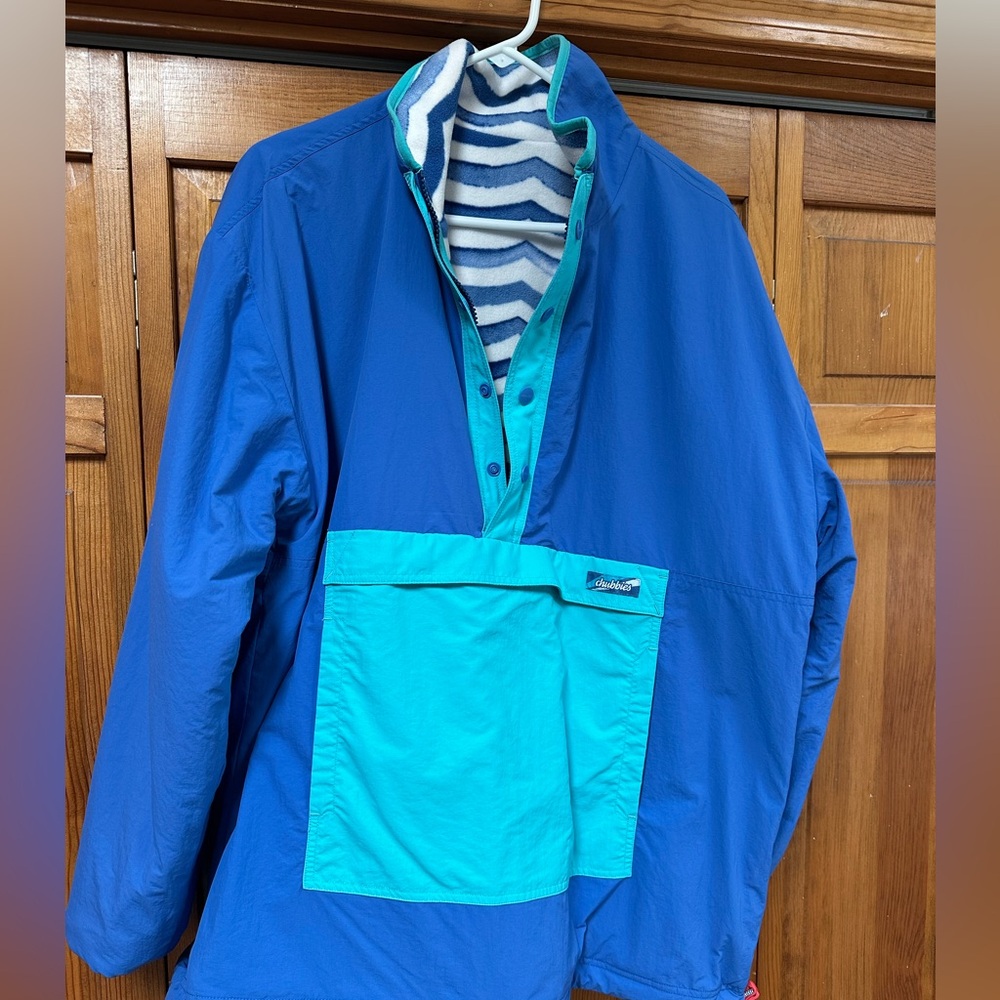Men's Reversible Blue and Teal Pullover Jacket